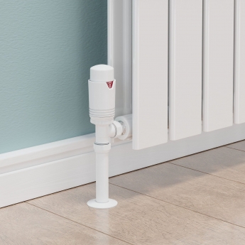 West Echo Angled TRV Thermostatic Radiator Valve and Lockshield - White