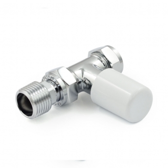 West Echo Straight TRV Thermostatic Radiator Valve and Lockshield - Chrome & White