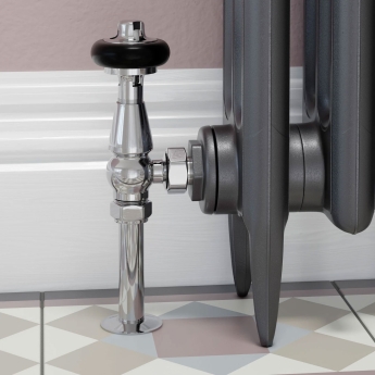 West Eton Traditional Angled Manual Radiator Valve and Lockshield - Chrome | Product Image