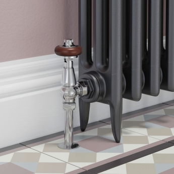 West Eton Traditional Angled Manual Radiator Valve and Lockshield - Chrome | Product Image