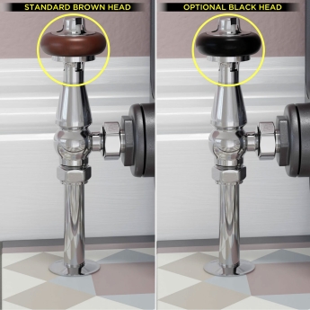 West Eton Traditional Angled Manual Radiator Valve and Lockshield - Chrome | Product Image