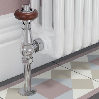 West Eton Traditional Angled Manual Radiator Valve and Lockshield - Chrome | Product Image