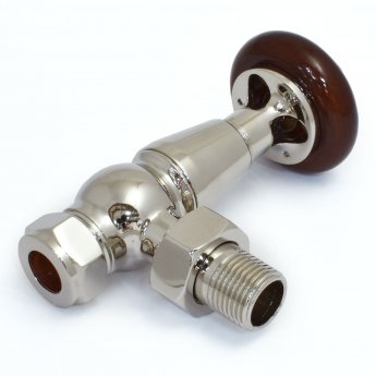 West Eton Traditional Angled Manual Radiator Valve and Lockshield - Nickel