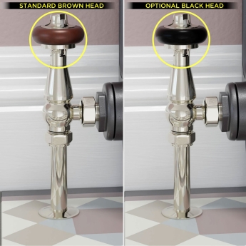 West Eton Traditional Angled Manual Radiator Valve and Lockshield - Nickel | Product Image