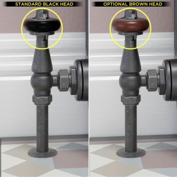 West Eton Traditional Angled Manual Radiator Valve and Lockshield - Pewter | Product Image
