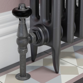 West Eton Traditional Angled Manual Radiator Valve and Lockshield - Pewter | Product Image