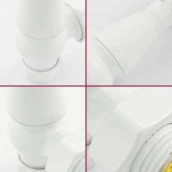 West Eton Angled Manual Radiator Valve and Lockshield - White