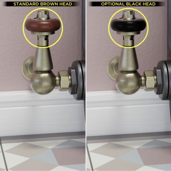 West Eton Traditional Corner Manual Radiator Valve and Lockshield - Antique Brass | Product Image
