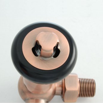 West Eton Traditional Corner Manual Radiator Valve and Lockshield - Antique Copper