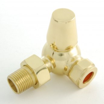 West Eton Traditional Corner Manual Radiator Valve and Lockshield - Brass