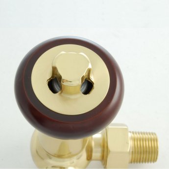 West Eton Traditional Corner Manual Radiator Valve and Lockshield - Brass
