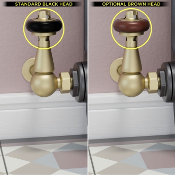 West Eton Traditional Corner Manual Radiator Valve and Lockshield - Brushed Brass | Product Image