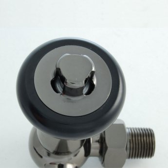 West Eton Traditional Corner Manual Radiator Valve and Lockshield - Black Nickel