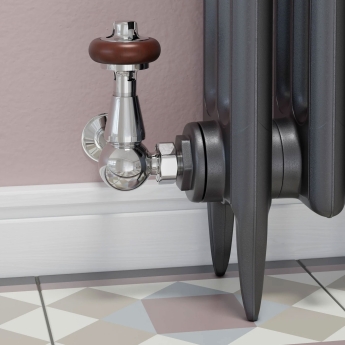 West Eton Traditional Corner Manual Radiator Valve and Lockshield - Chrome | Product Image