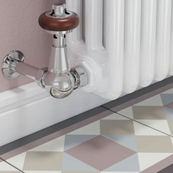 West Eton Traditional Corner Manual Radiator Valve and Lockshield - Chrome | Product Image