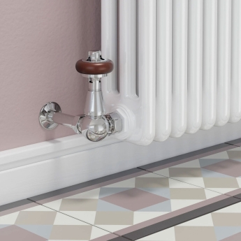 West Eton Traditional Corner Manual Radiator Valve and Lockshield - Chrome | Product Image