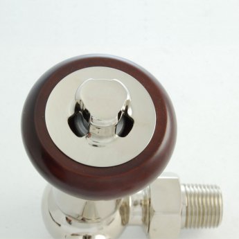 West Eton Traditional Corner Manual Radiator Valve and Lockshield - Nickel