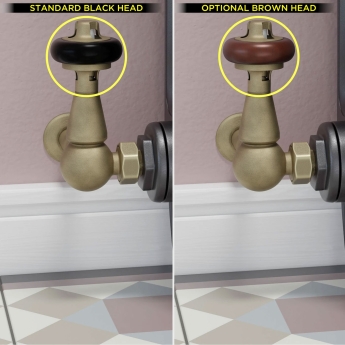 West Eton Traditional Corner Manual Radiator Valve and Lockshield - Old English Brass | Product Image