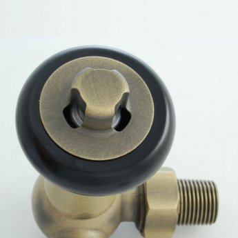 West Eton Traditional Corner Manual Radiator Valve and Lockshield - Old English Brass