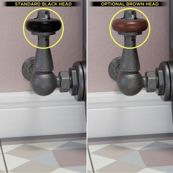West Eton Traditional Corner Manual Radiator Valve and Lockshield - Pewter | Product Image