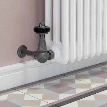 West Eton Traditional Corner Manual Radiator Valve and Lockshield - Pewter | Product Image