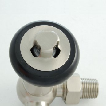 West Eton Traditional Corner Manual Radiator Valve and Lockshield - Satin Nickel