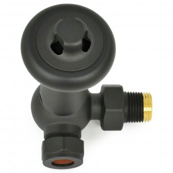 West Eton Corner Manual Radiator Valve and Lockshield - Textured Black