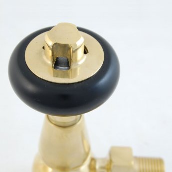 West Eton Traditional Corner Manual Radiator Valve and Lockshield - Un-Lacquered Brass
