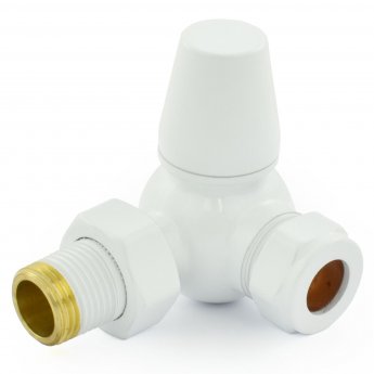 West Eton Corner Manual Radiator Valve and Lockshield - White