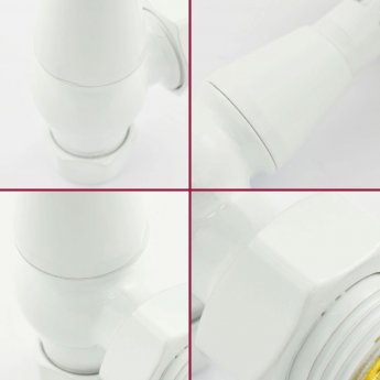 West Eton Corner Manual Radiator Valve and Lockshield - White