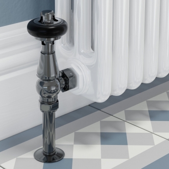 West Faringdon Angled Thermostatic Radiator Valve and Lockshield - Black Nickel
