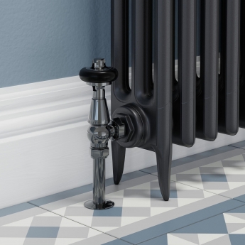 West Faringdon Angled Thermostatic Radiator Valve and Lockshield - Black Nickel