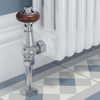 West Faringdon Angled Thermostatic Radiator Valve and Lockshield - Chrome