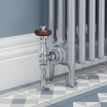 West Faringdon Angled Thermostatic Radiator Valve and Lockshield - Chrome
