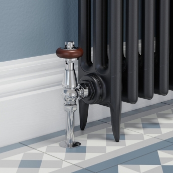 West Faringdon Angled Thermostatic Radiator Valve and Lockshield - Chrome