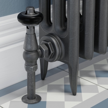 West Faringdon Angled Thermostatic Radiator Valve and Lockshield - Pewter