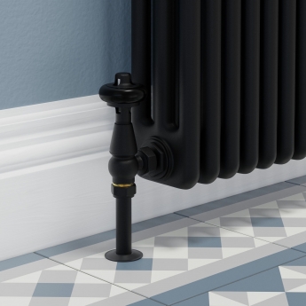 West Faringdon Angled Thermostatic Radiator Valve and Lockshield - Textured Black