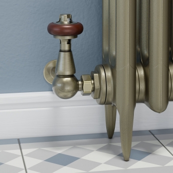 West Faringdon Corner Thermostatic Radiator Valve and Lockshield - Antique Brass