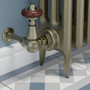 West Faringdon Corner Thermostatic Radiator Valve and Lockshield - Antique Brass