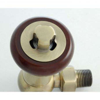 West Faringdon Corner Thermostatic Radiator Valve and Lockshield - Antique Brass