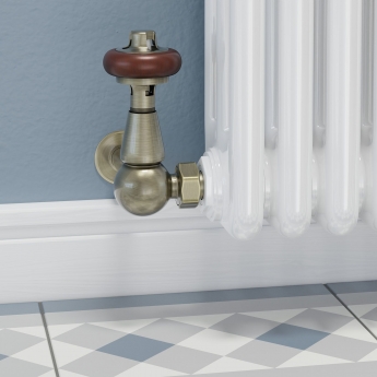 West Faringdon Corner Thermostatic Radiator Valve and Lockshield - Antique Brass