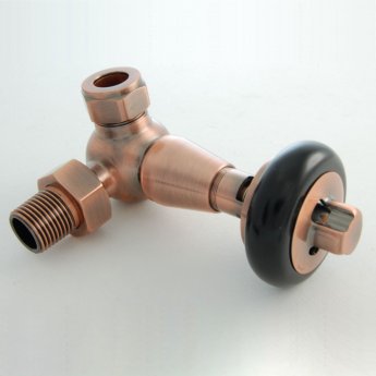 West Faringdon Corner Thermostatic Radiator Valve and Lockshield - Antique Copper