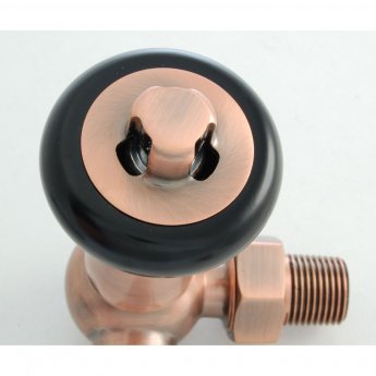 West Faringdon Corner Thermostatic Radiator Valve and Lockshield - Antique Copper