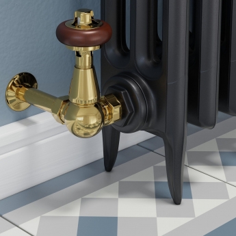 West Faringdon Corner Thermostatic Radiator Valve and Lockshield - Brass
