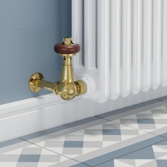 West Faringdon Corner Thermostatic Radiator Valve and Lockshield - Brass