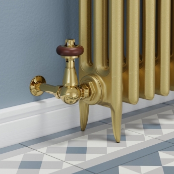 West Faringdon Corner Thermostatic Radiator Valve and Lockshield - Brass