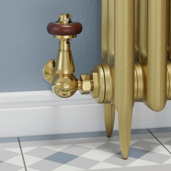 West Faringdon Corner Thermostatic Radiator Valve and Lockshield - Brass