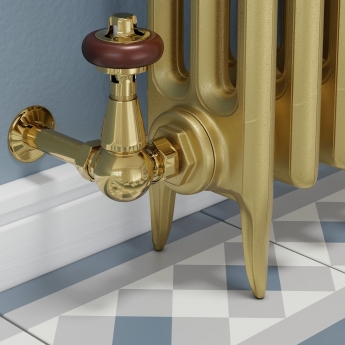 West Faringdon Corner Thermostatic Radiator Valve and Lockshield - Brass