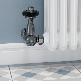 West Faringdon Corner Thermostatic Radiator Valve and Lockshield - Black Nickel