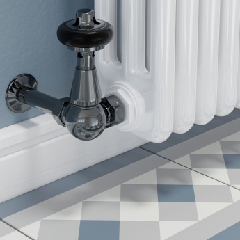 West Faringdon Corner Thermostatic Radiator Valve and Lockshield - Black Nickel